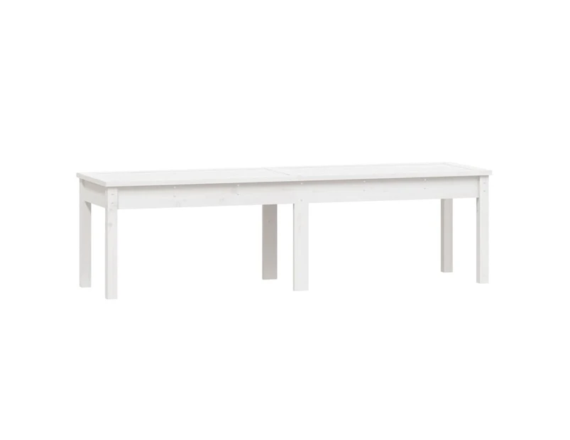 vidaXL 2-Seater Garden Bench White 159.5x44x45 cm Solid Wood Pine