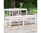 vidaXL 2-Seater Garden Bench White 159.5x44x45 cm Solid Wood Pine