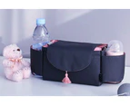 Baby Stroller Prop Hanger Multi Purpose Pram 360 Degree Rotatable Accessories Bag - Pink tassels