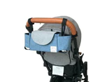 Baby Stroller Prop Hanger Multi Purpose Pram 360 Degree Rotatable Accessories Bag - Denim Series Bule