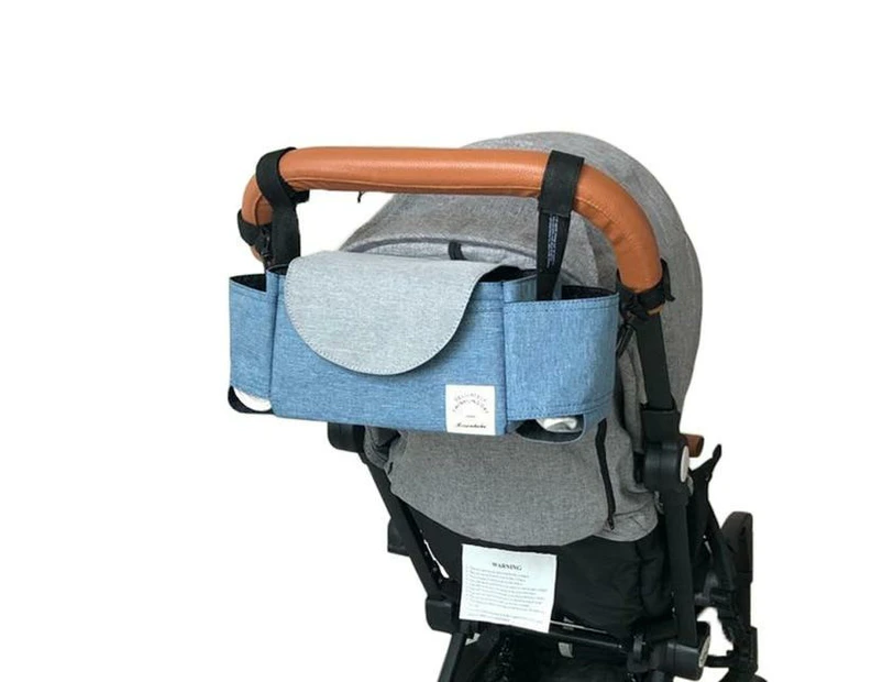 Baby Stroller Prop Hanger Multi Purpose Pram 360 Degree Rotatable Accessories Bag - Denim Series Bule