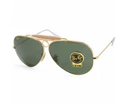 Ray Ban RB3138 001 Aviator Shooter Gold/Green Unisex Sunglasses & 62 - Size 58