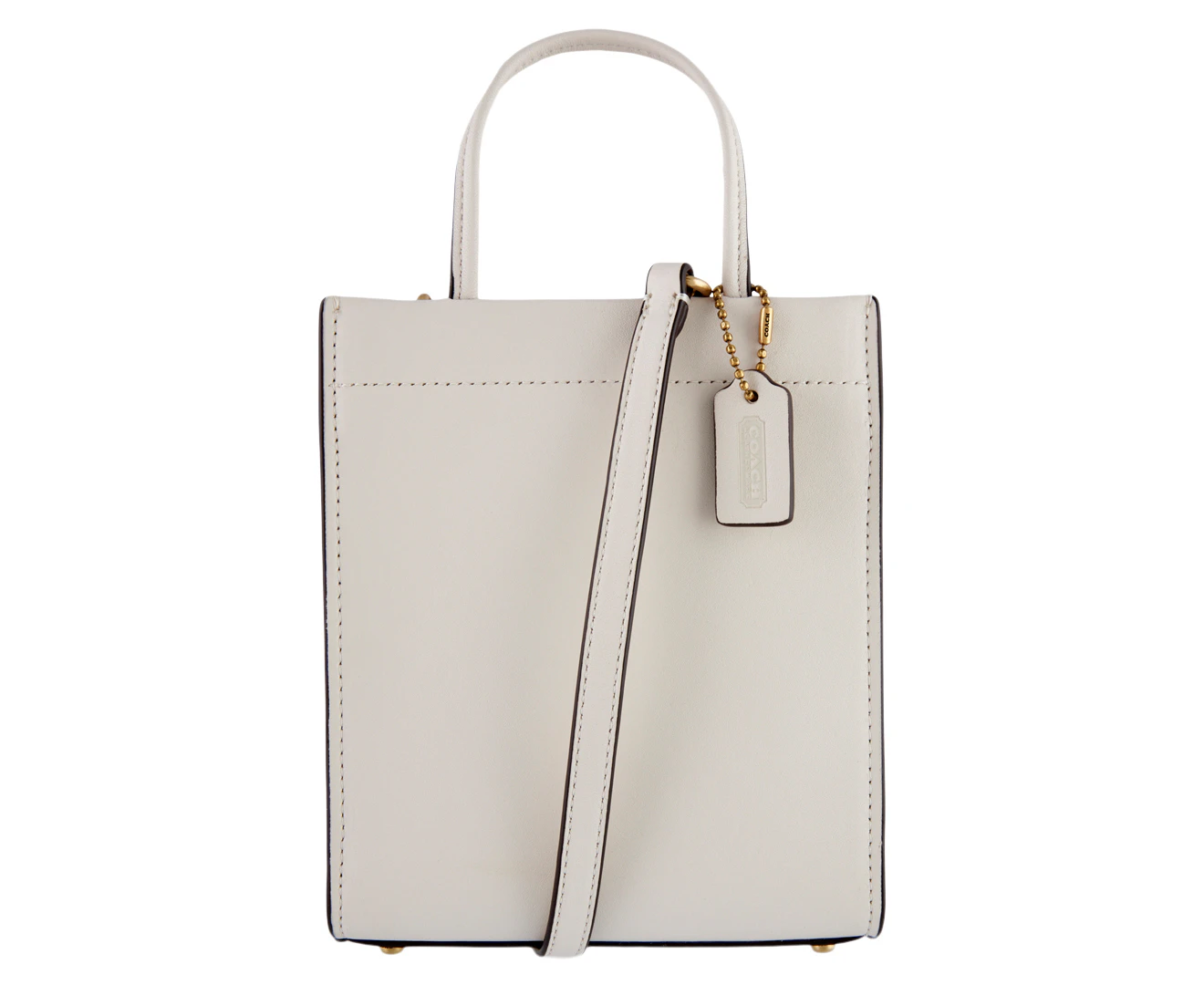 Coach Glovetanned Leather Mini Cashin Tote Bag - Chalk