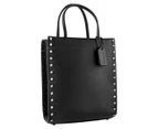 Coach Glovetanned Leather Mini Cashin Tote Bag w/ Crystal Rivets - Black