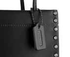 Coach Glovetanned Leather Mini Cashin Tote Bag w/ Crystal Rivets - Black