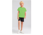 Boys Cotton Athletic T-shirts Kids Activewear Tee Tops Children Short Sleeve Sports Tops Basic Running Tee Shirts-Green
