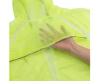 Ultra Thin Breathable Reflective Zipper Cycling Unisex Hooded Raincoat Jacket - Fluorescent Green