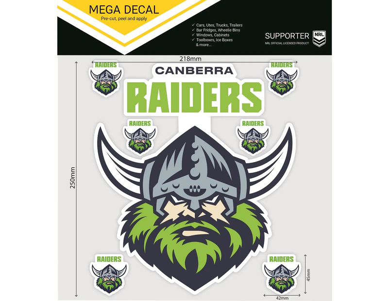 Canberra Raiders NRL MEGA Car Window Bonnet Decal Sticker