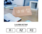 LED hygrometer alarm clock led wooden clock triangle electronic digital clock wooden hygrometer