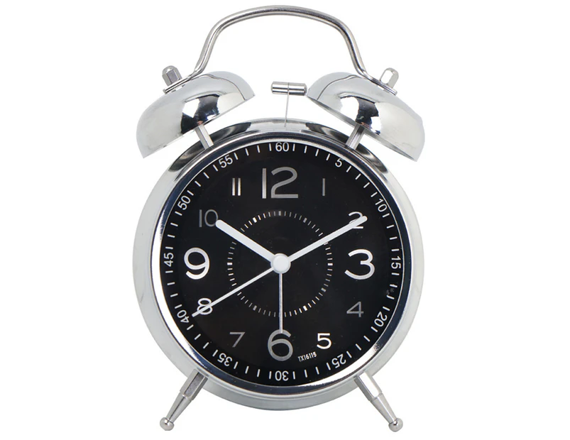 Student alarm clock Children's silent fashion desk clock Desktop creative luminous pointer quartz clock-black