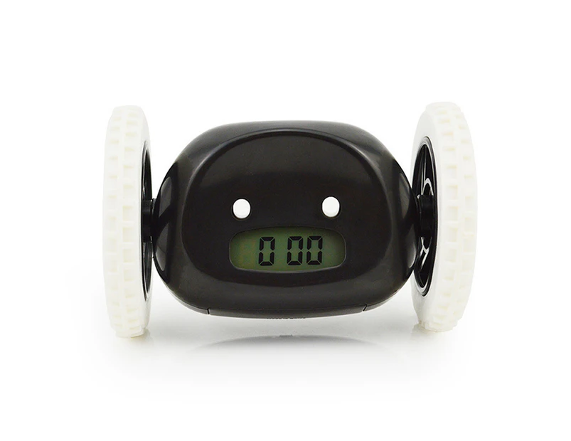 Running digital led alarm clock Lazy alarm clock Running silent alarm clock Creative gift-black