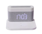 Multi-functional three-in-one magnetic absorption wireless charging LED time screen alarm clock 15W fast charging touch dimming night light-white