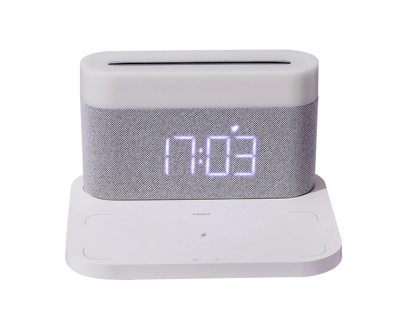 Multi-functional three-in-one magnetic absorption wireless charging LED time screen alarm clock 15W fast charging touch dimming night light-white