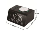 Radio digital clock temperature electronic clock mute night light large screen bedside clock dual alarm clock-black