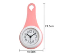 Simple bathroom clock, kitchen, waterproof and silent domestic sucker clock-Pink