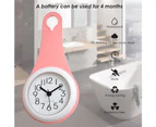 Simple bathroom clock, kitchen, waterproof and silent domestic sucker clock-Pink