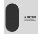 10W Qi Fast Charge Dual Wireless Charging Pad/Mat for Apple Android Smartphones