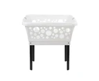 White Magic Plastic 50L Laundry Basket Clothes Standing Organiser Bin w/ Legs