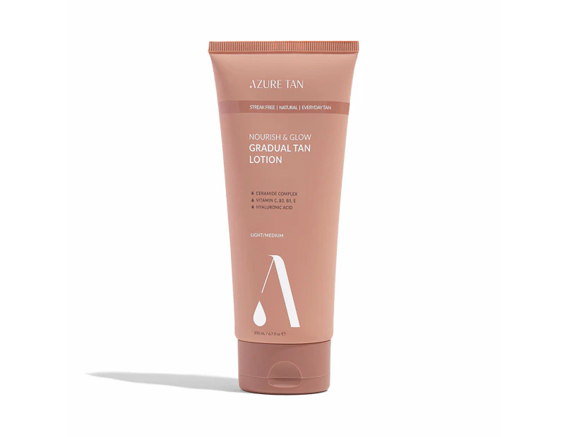 Azure Tan Nourish & Glow Gradual Tan Lotion -Light/Medium 200ml