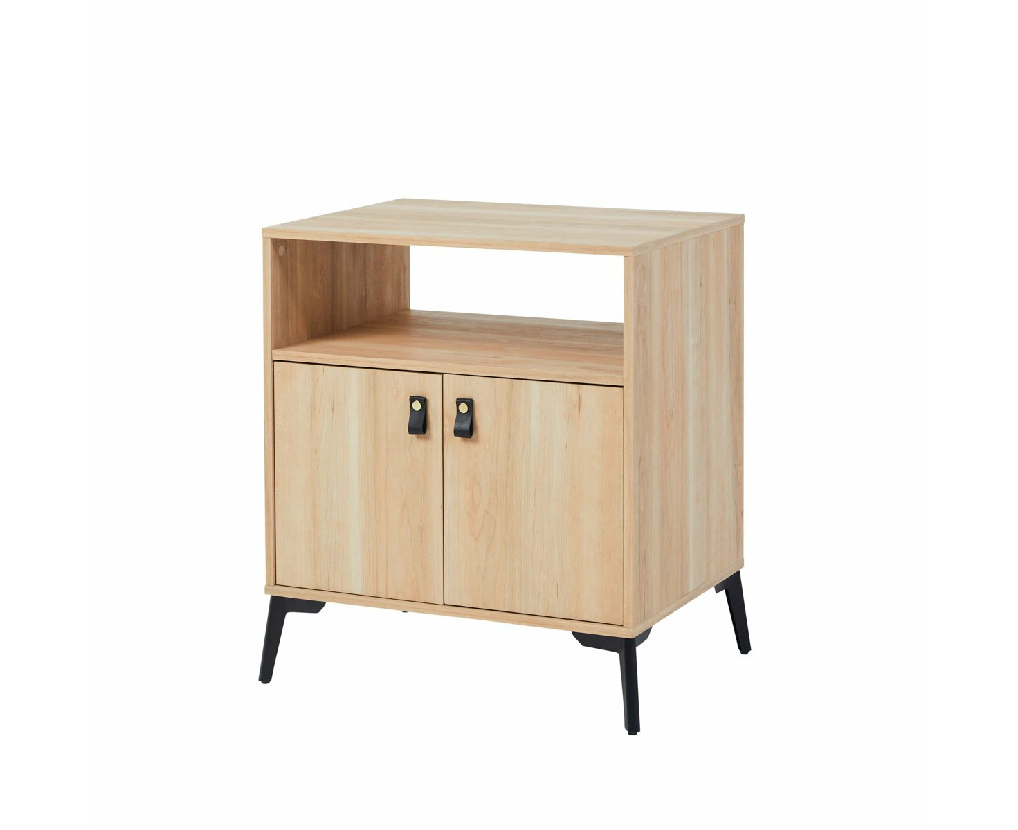 Groove Furniture Hunter Bedside Table with 2 Door and Adjustable Shelf, Oak