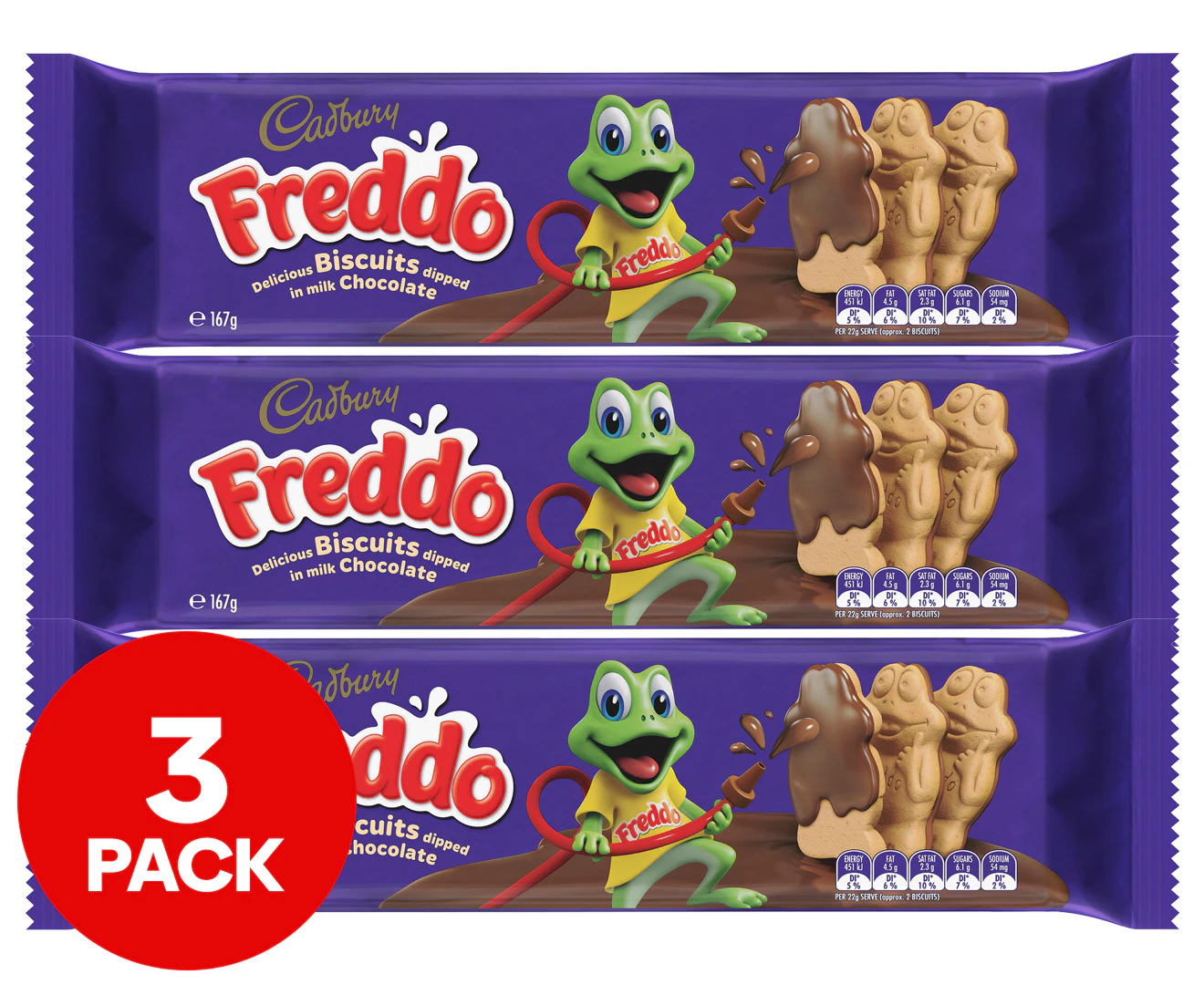 3 x Cadbury Freddo Biscuits 167g