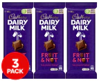 3 x Cadbury Dairy Milk Fruit & Nut 180g