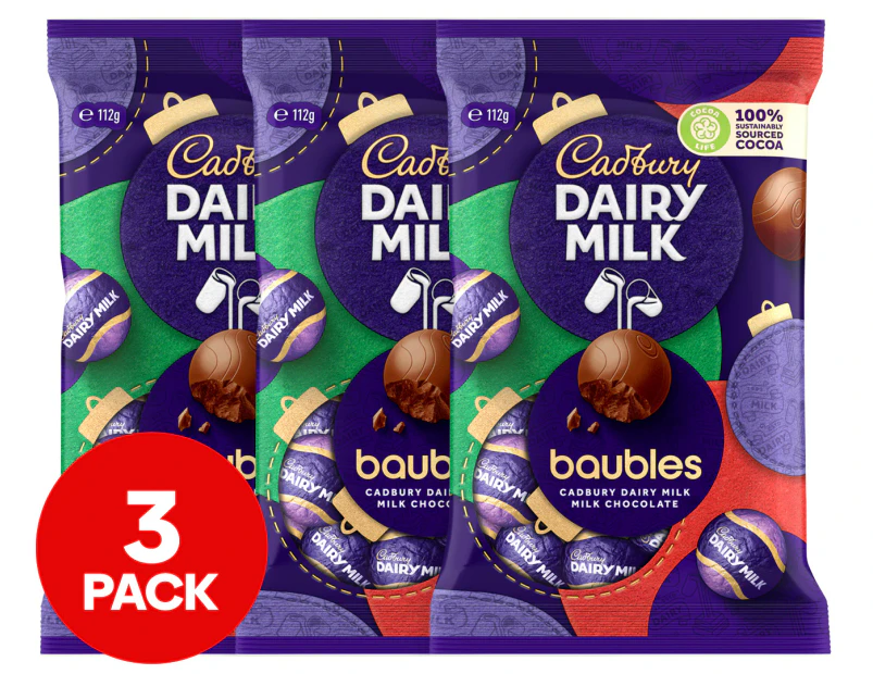 3 x Cadbury Dairy Milk Baubles 112g