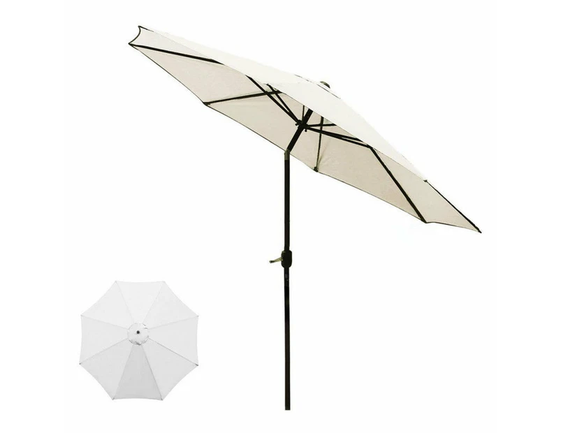 Patio Umbrella Market Table Outdoor Deck Umbrella Replacement Canopy Cover Beige - 2.7 Meter for 6 bones