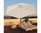 Patio Umbrella Market Table Outdoor Deck Umbrella Replacement Canopy Cover Beige - 2.7 Meter for 6 bones