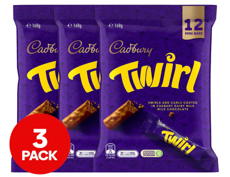 3 x 12pk Cadbury Twirl Share Pack 168g