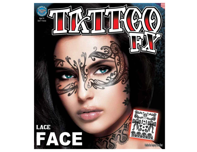 Lace Face Masquerade Mask Temporary Tattoo