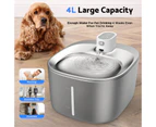 ADVWIN 4L Pet Fountain Pet Water Dispenser, Automatic & Stainless Steel, Ultra-Quiet Pump, Three Modes for Cats, Dogs, Multiple Pets