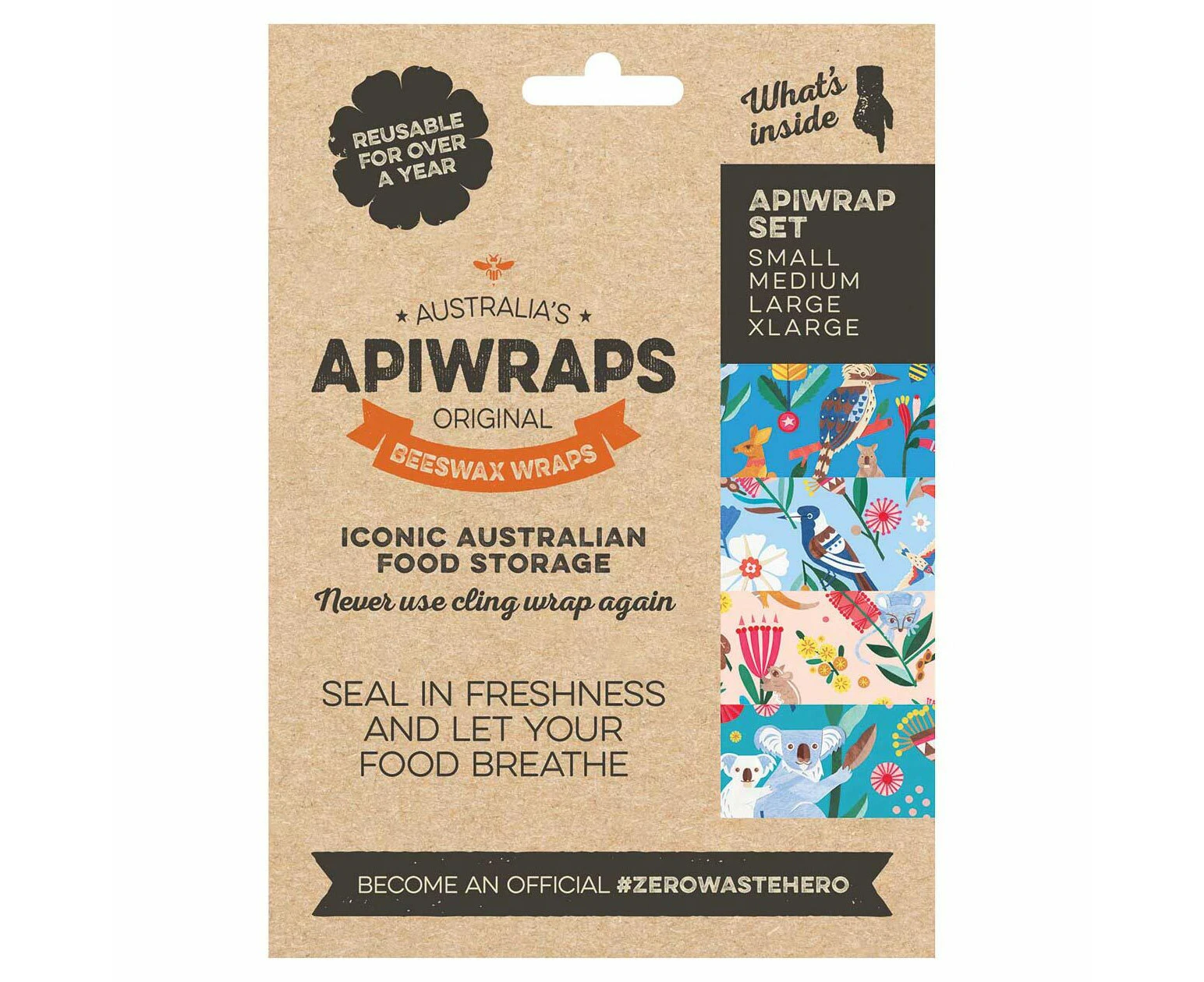 Apiwraps Reusable Beeswax Wraps - Apiwrap Set - Apiwraps