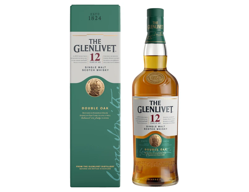 The Glenlivet 12 Year Old Single Malt Scotch Whisky Double Oak 750mL (BIGGER)