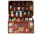 Bangin' BBQ Sauce Variety Pack in a Travel Themed Suitcase, Set of 15