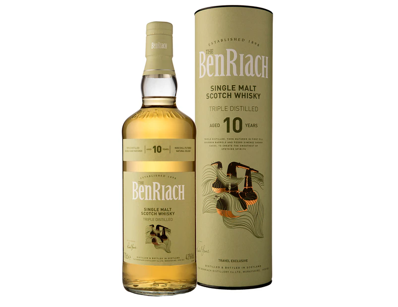 Benriach 10 Year Old Triple Distilled Travel Exclusive Single Malt Whisky 700ml