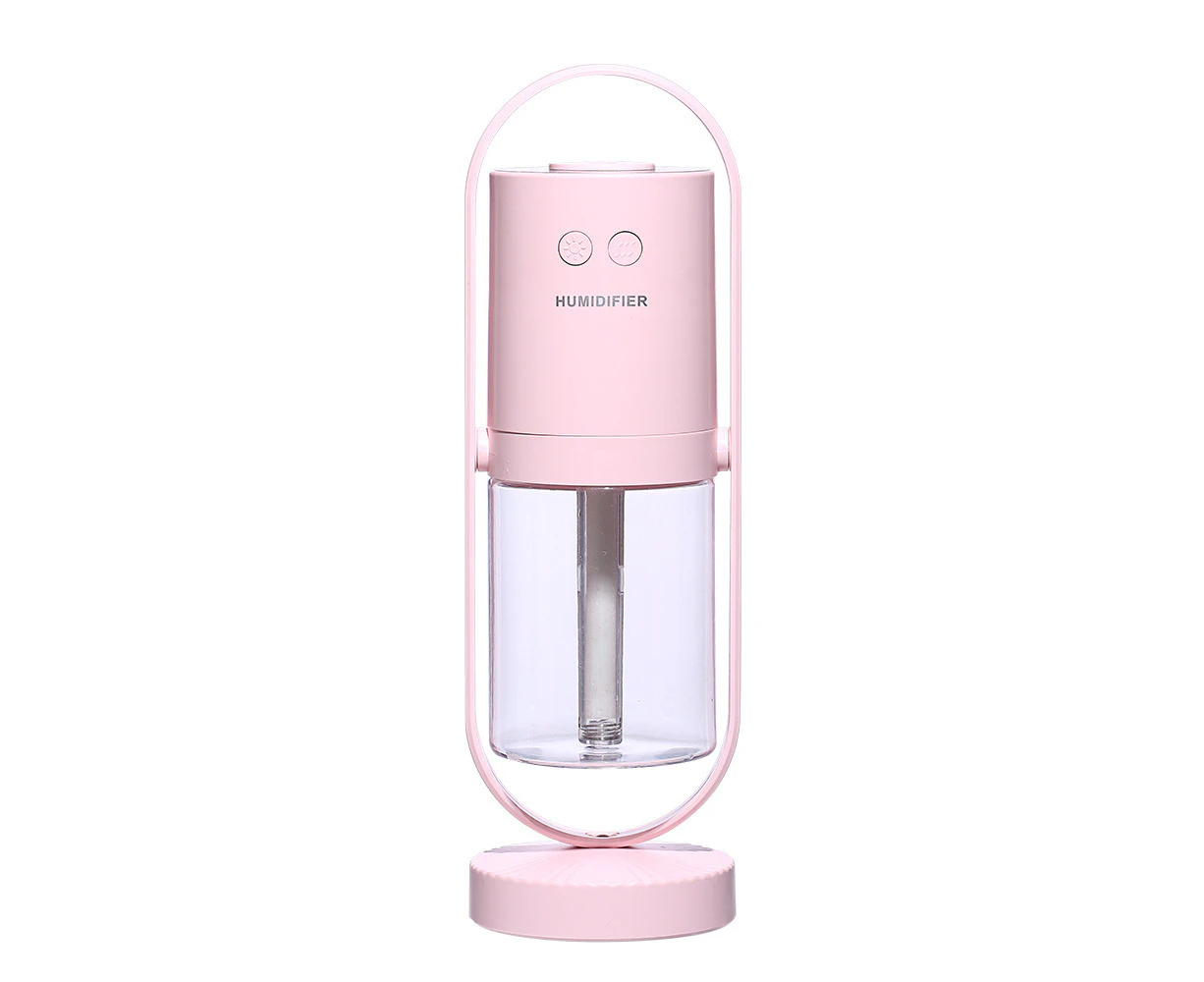 USB Air Humidifier For Home with Projection Night Lights Ultrasonic Car Mist Maker Mini Office Air Purifier pink battery