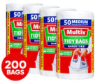 4 x 50pk Multix Medium 27L Handy Tie Tidy Bags