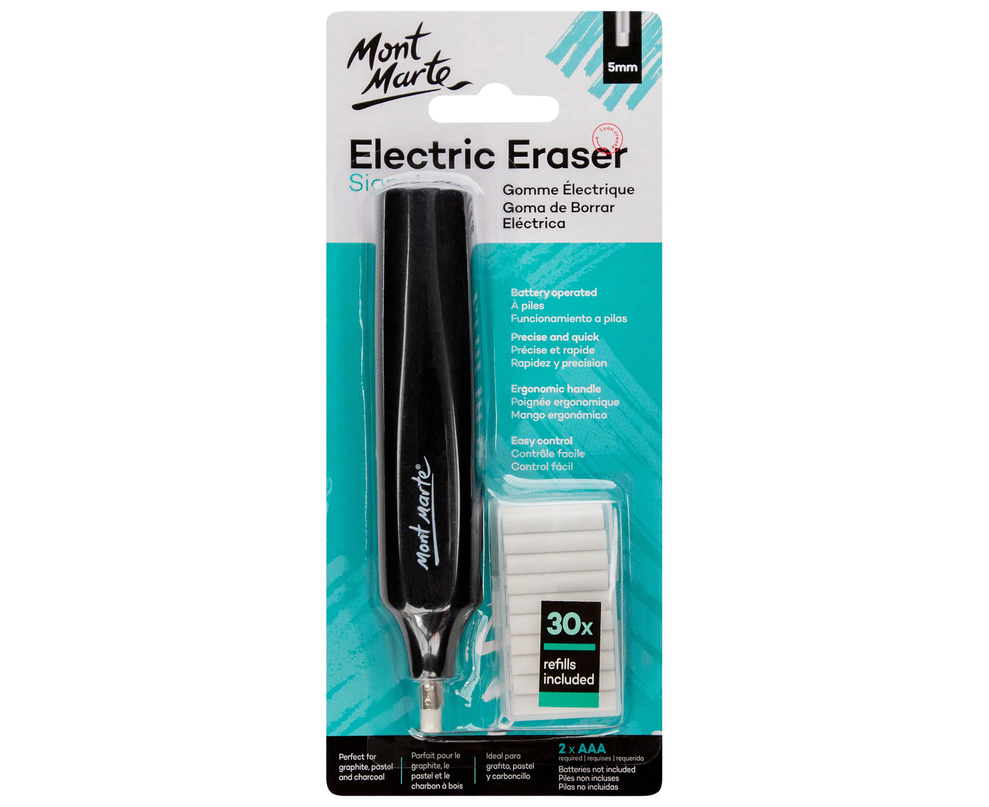 Mont Marte Eraser - Electric Eraser With 30pc Refills