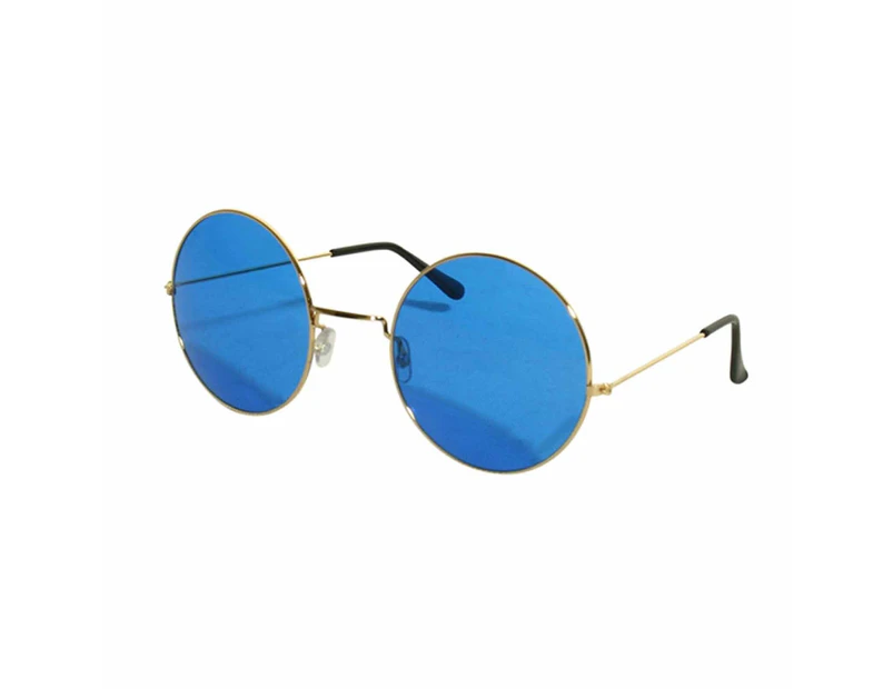 Blue Large Round Lennon Hippie Glasses