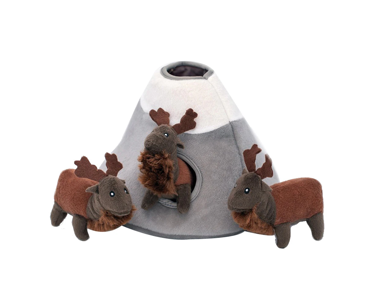 Zippy Paws Zippy Burrow Interactive Dog Toy - Elk Mountain + 3 Deers