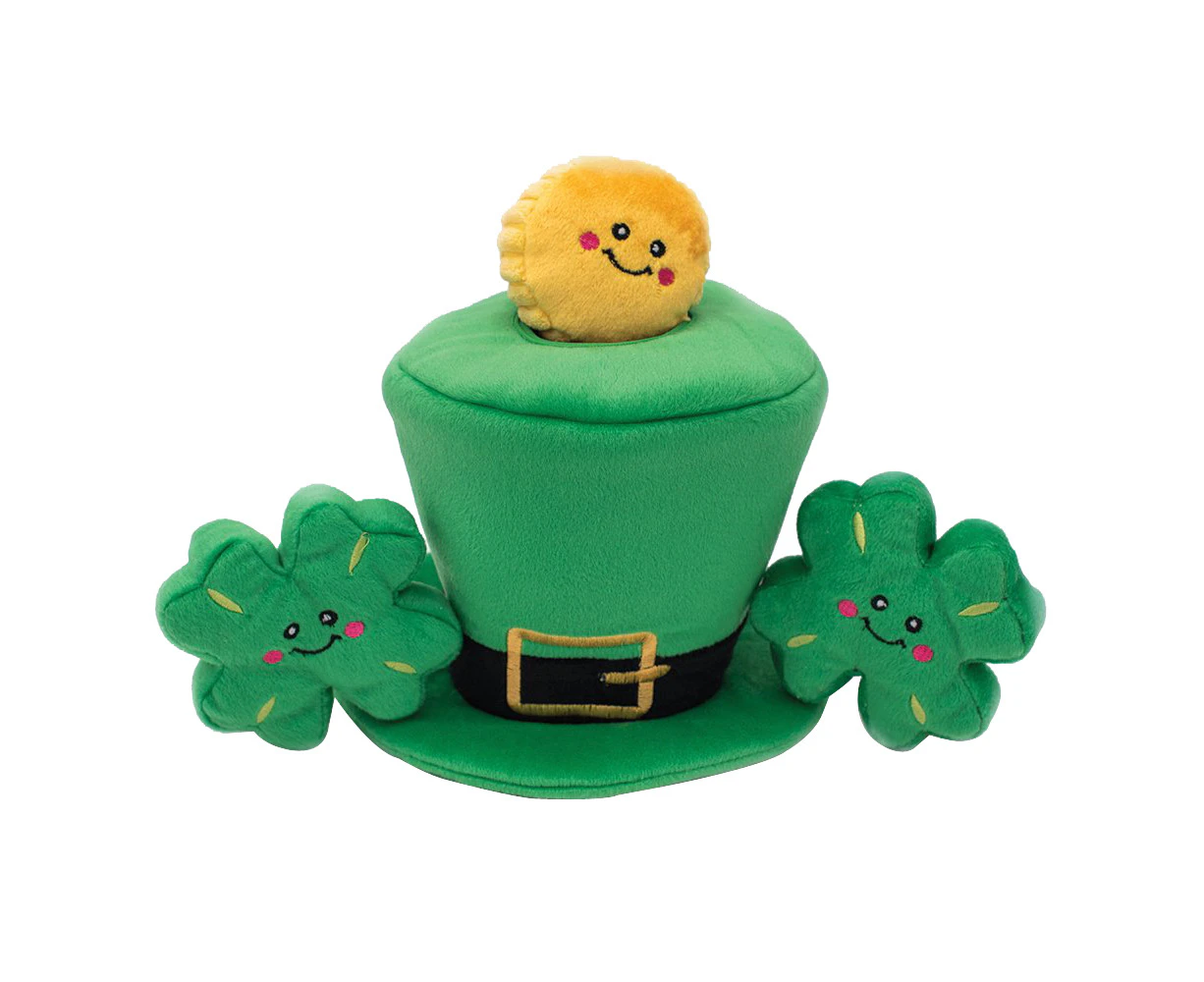 Zippy Paws Burrow Interactive Dog Toy - Leprechaun Hat