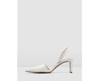 Jo Mercer Women's Kyra Mid Heels Leather Shoes - White Croc