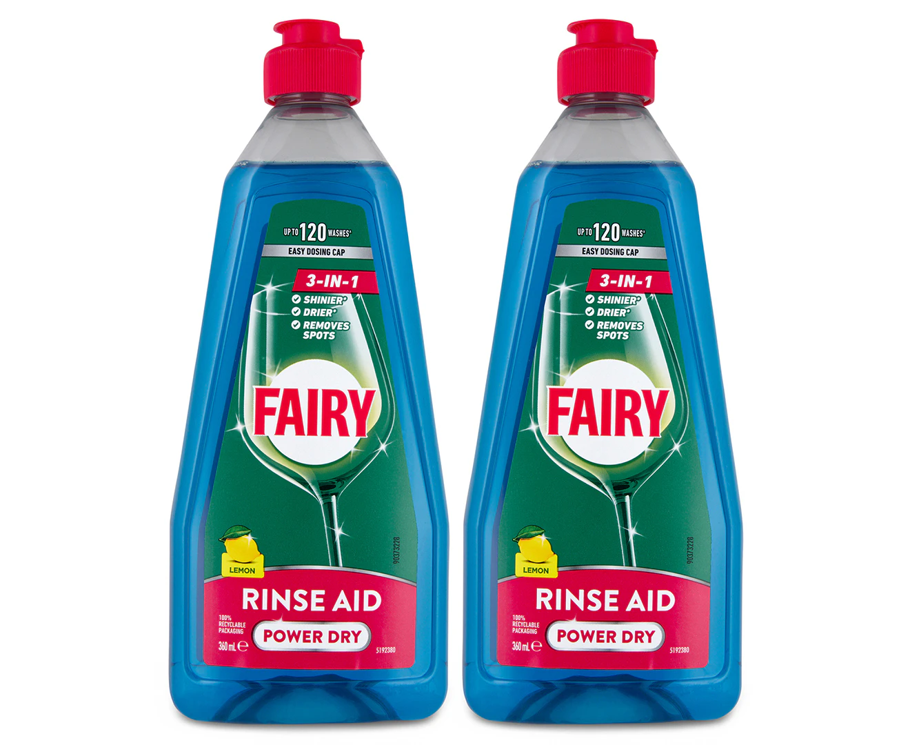 2 x Fairy Power Dry Rinse Aid Lemon 360mL