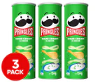 3 x Pringles Potato Chips Sour Cream & Onion 134g