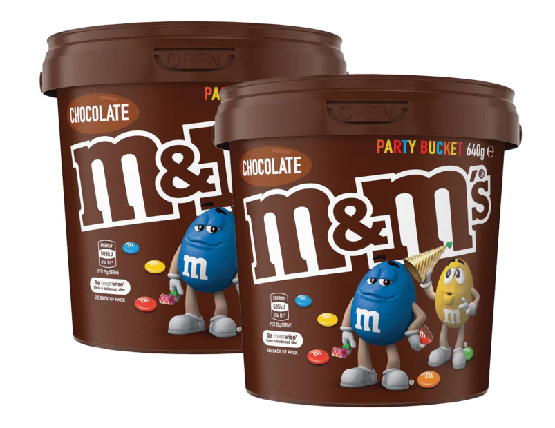 2 x M&M's Milk Chocolate Party Bucket 640g