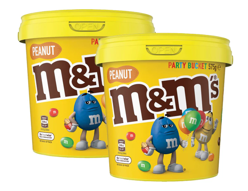 2 x M&M's Peanut Party Bucket 575g