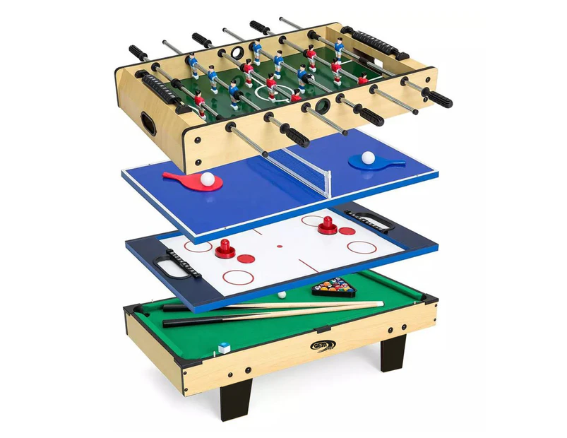 Gem Toys 4-in-1 Games - Soccer, Table Tennis, Hockey and Billiard Table (3 ft)