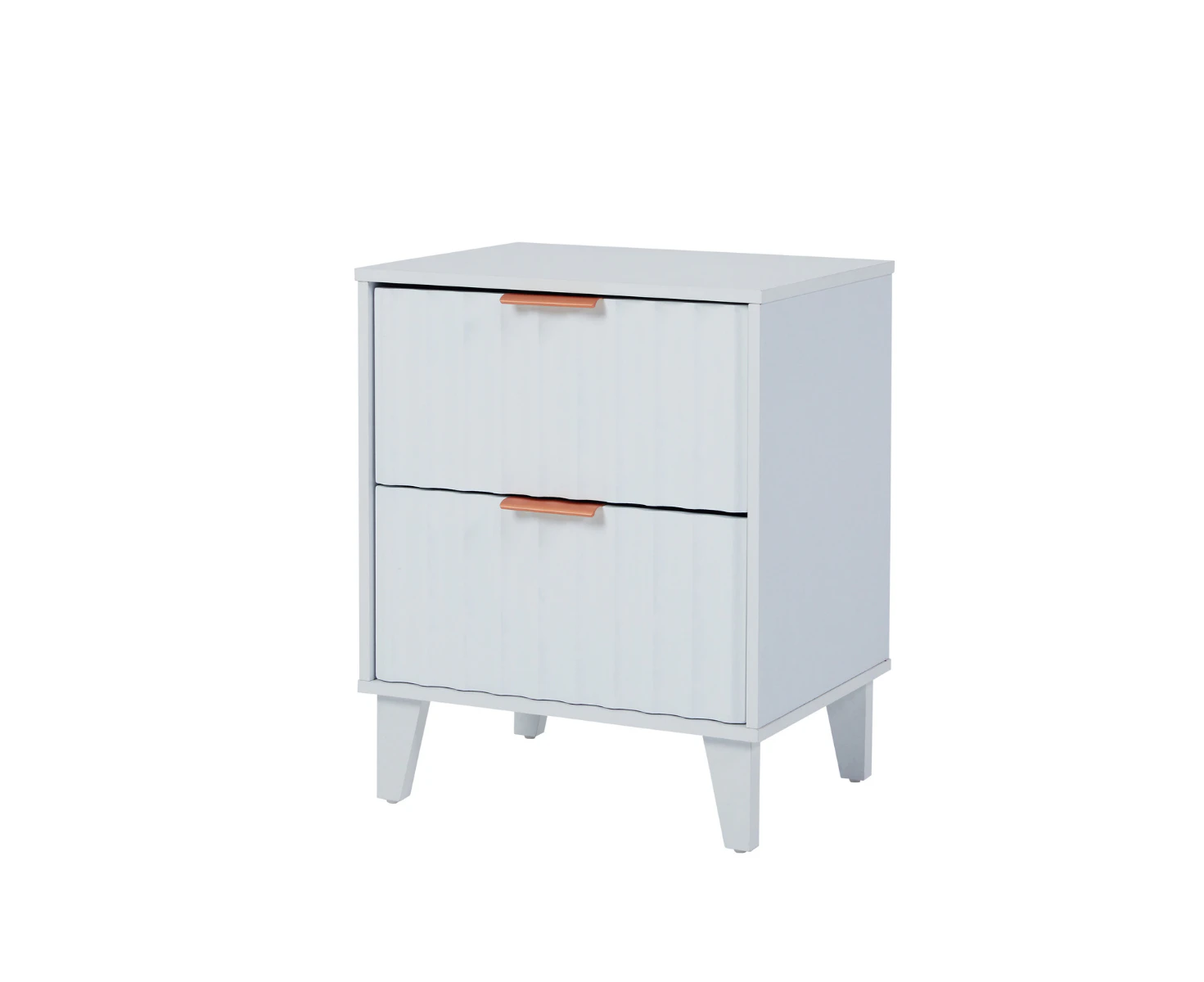 Groove Furniture Airlie Bedside Table with 2 Drawer, White