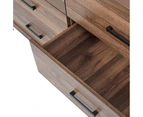 Groove Furniture Aubrey 6-Drawer Tallboys and Dressers Sideboard Buffet Cabinet Walnut